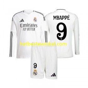 Real Madrid Kylian Mbappé 9 Voetbalshirts Kind Thuis 2024-25 - LS